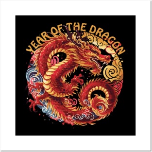 Chinese Year of the Dragon 2024 Posters and Art